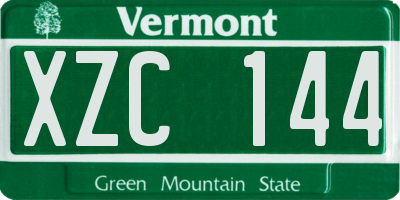 VT license plate XZC144