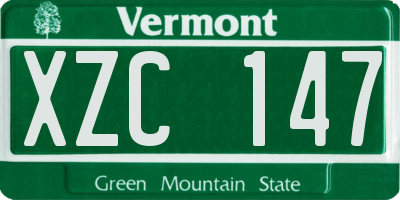 VT license plate XZC147