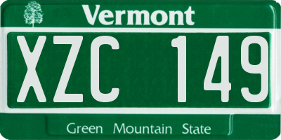 VT license plate XZC149