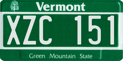 VT license plate XZC151