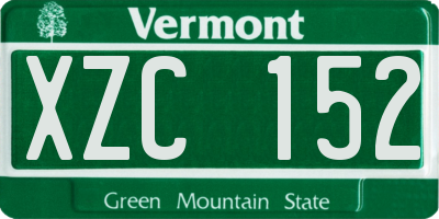 VT license plate XZC152