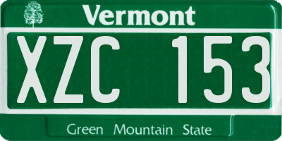 VT license plate XZC153