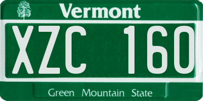 VT license plate XZC160
