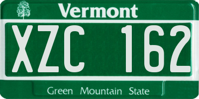 VT license plate XZC162