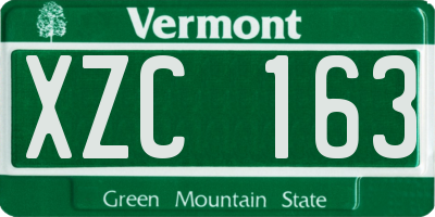 VT license plate XZC163