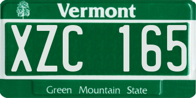 VT license plate XZC165