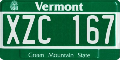 VT license plate XZC167