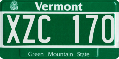 VT license plate XZC170