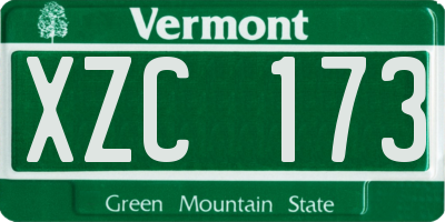 VT license plate XZC173