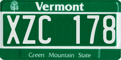 VT license plate XZC178