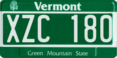 VT license plate XZC180