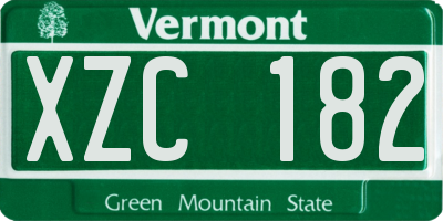 VT license plate XZC182
