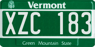 VT license plate XZC183