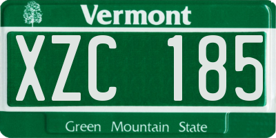 VT license plate XZC185