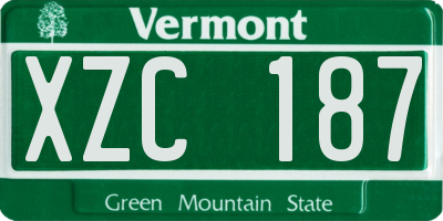 VT license plate XZC187