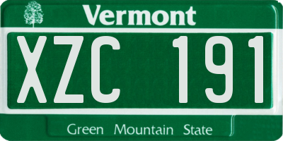 VT license plate XZC191