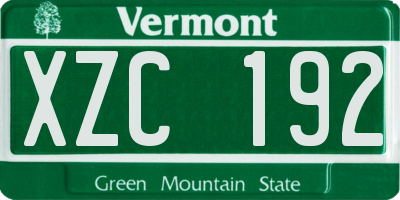 VT license plate XZC192