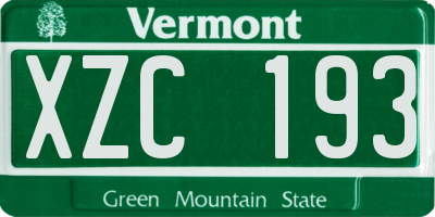 VT license plate XZC193