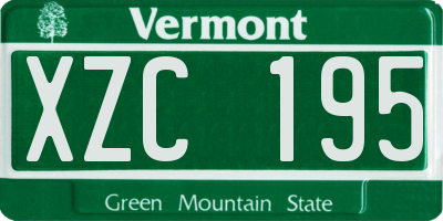 VT license plate XZC195