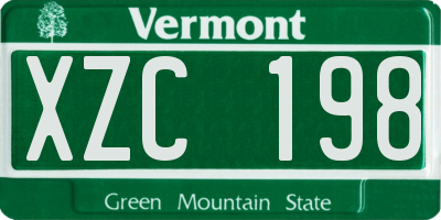 VT license plate XZC198
