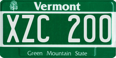 VT license plate XZC200