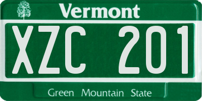 VT license plate XZC201