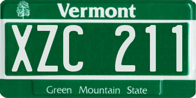 VT license plate XZC211
