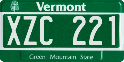 VT license plate XZC221
