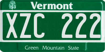 VT license plate XZC222