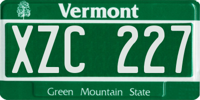 VT license plate XZC227