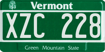 VT license plate XZC228