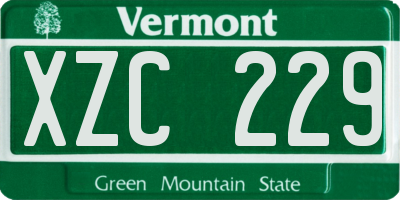VT license plate XZC229