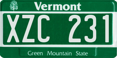 VT license plate XZC231