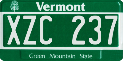 VT license plate XZC237