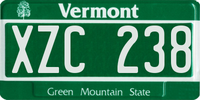 VT license plate XZC238