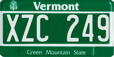 VT license plate XZC249