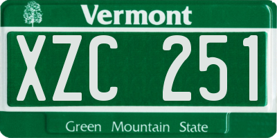 VT license plate XZC251