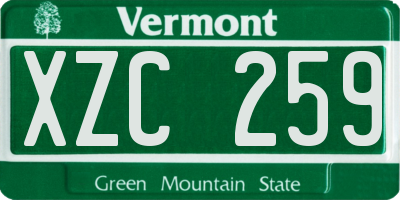 VT license plate XZC259