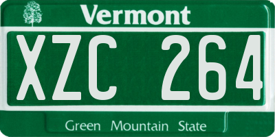 VT license plate XZC264