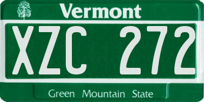 VT license plate XZC272