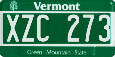 VT license plate XZC273