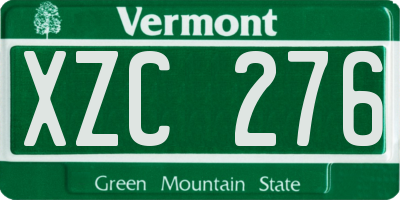 VT license plate XZC276