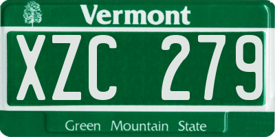 VT license plate XZC279