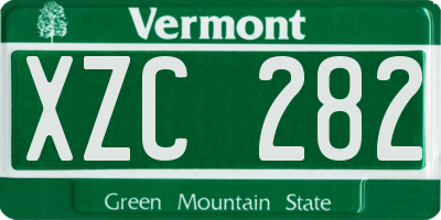 VT license plate XZC282