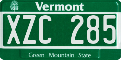 VT license plate XZC285