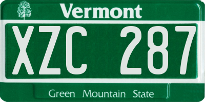 VT license plate XZC287