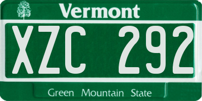 VT license plate XZC292