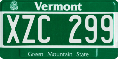 VT license plate XZC299