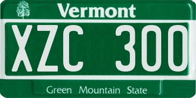 VT license plate XZC300