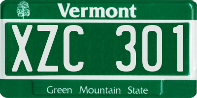 VT license plate XZC301